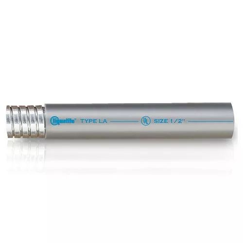 1/2" Type-UA/LA Liquidtight Flexible Metallic Conduit, Steel Core, Gray PVC Jacket (Electri-Flex 21101) - 100ft Coil