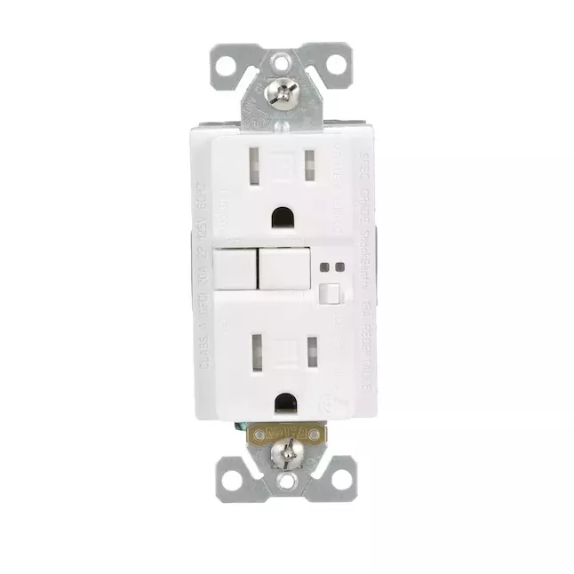 Eaton 15-Amp 125-volt Tamper Resistant GFCI Residential Decorator Outlet, White