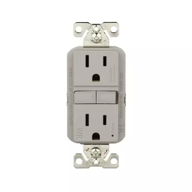 Eaton 15-Amp 125-volt Tamper Resistant Weather Resistant GFCI Residential Decorator Outlet, White