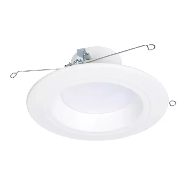 HALO Retrofit Matte White 5-in or 6-in 1355-Lumen Switchable Round Dimmable LED Canned Recessed Downlight