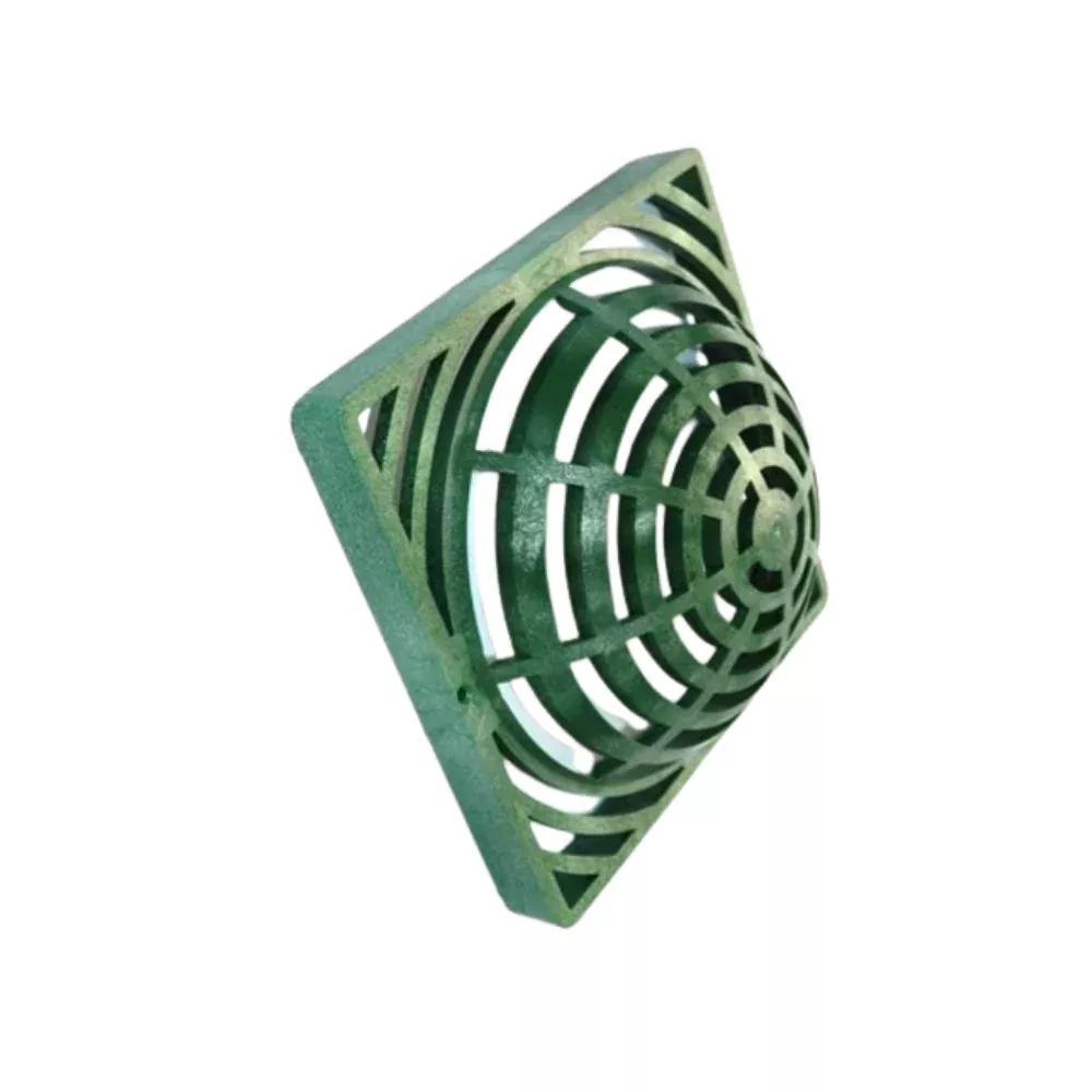 NDS 991 9 in Square Atrium Drain Grate, Green Polyolefin
