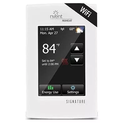 nVent Nuheat Signature - Thermostat de chauffage au sol programmable et à écran tactile Wi-Fi (double tension) - AC0055