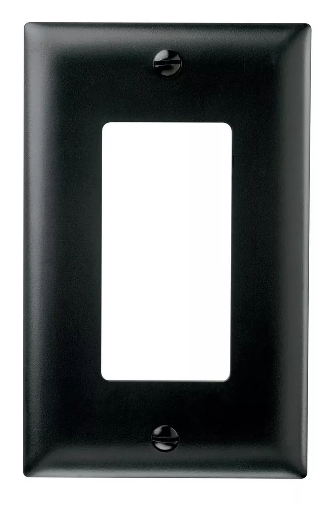 Pass & Seymour TP26-BK 1Gang Wall Plate, Decorator, Nylon, Standard - Black