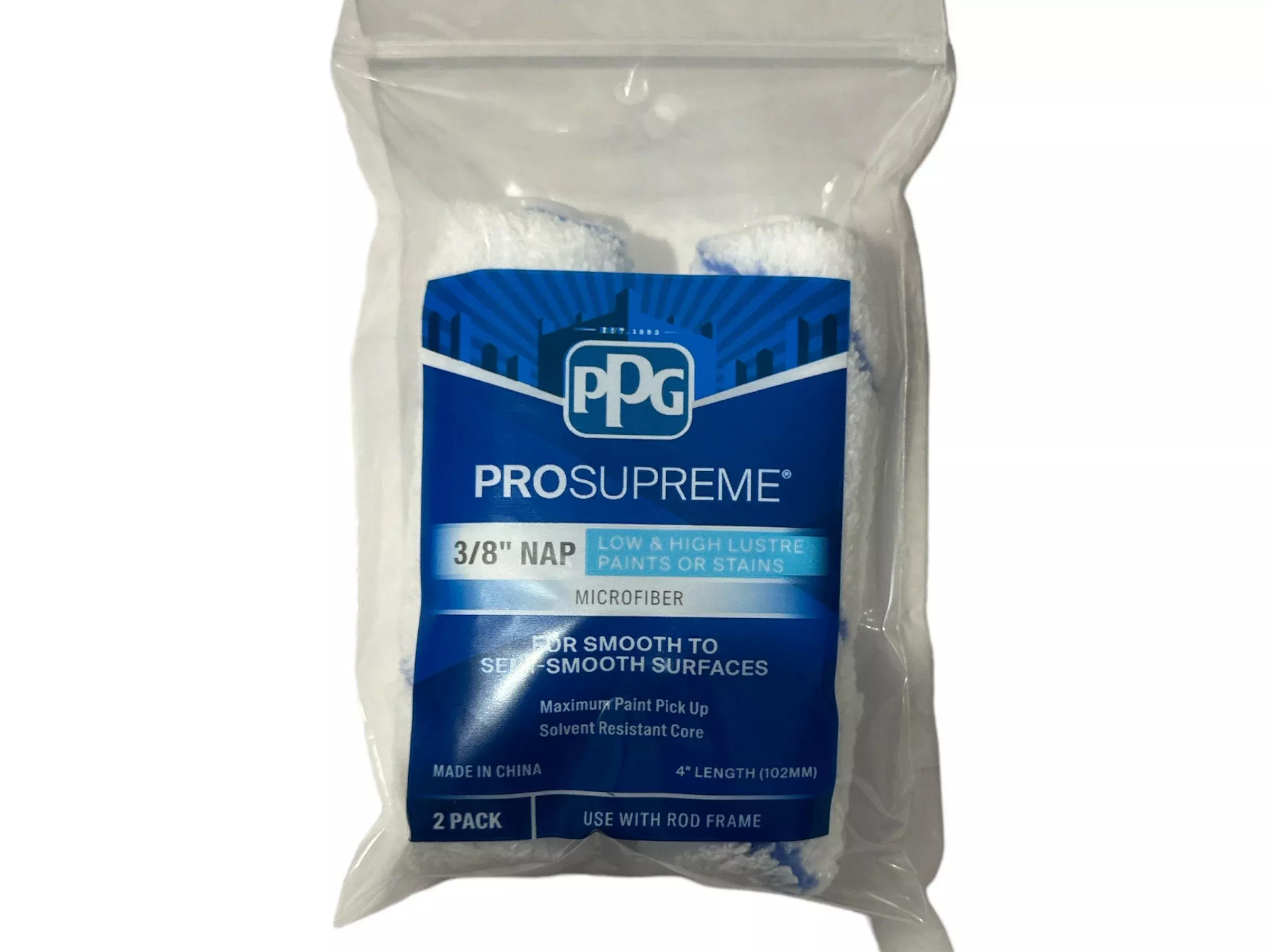 PPG ProSupreme 3/8" NAP x 4" Length Microfiber Mini Roller (2-Pack)